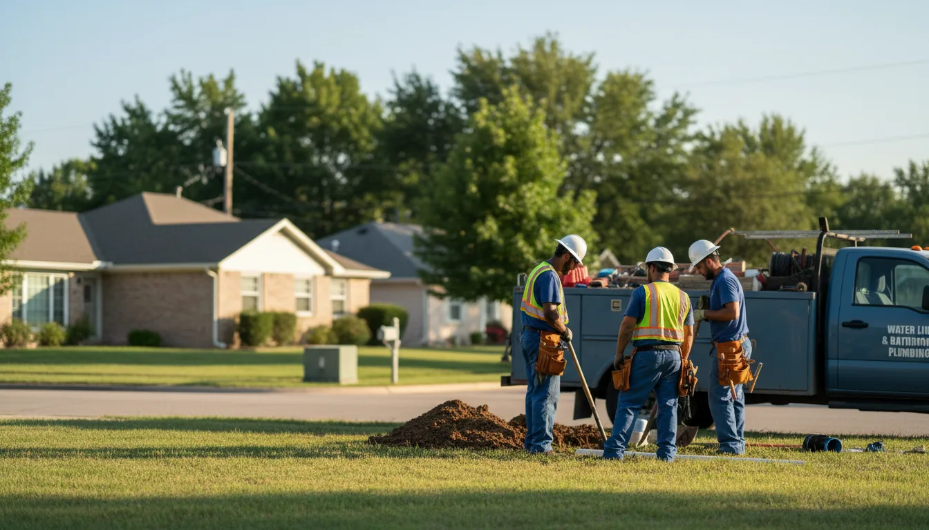 Residential water line and bathroom plumbing service in Russell, KS